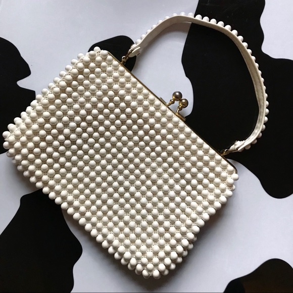 vintage Handbags - Vintage 1960s Bubble Bead Purse